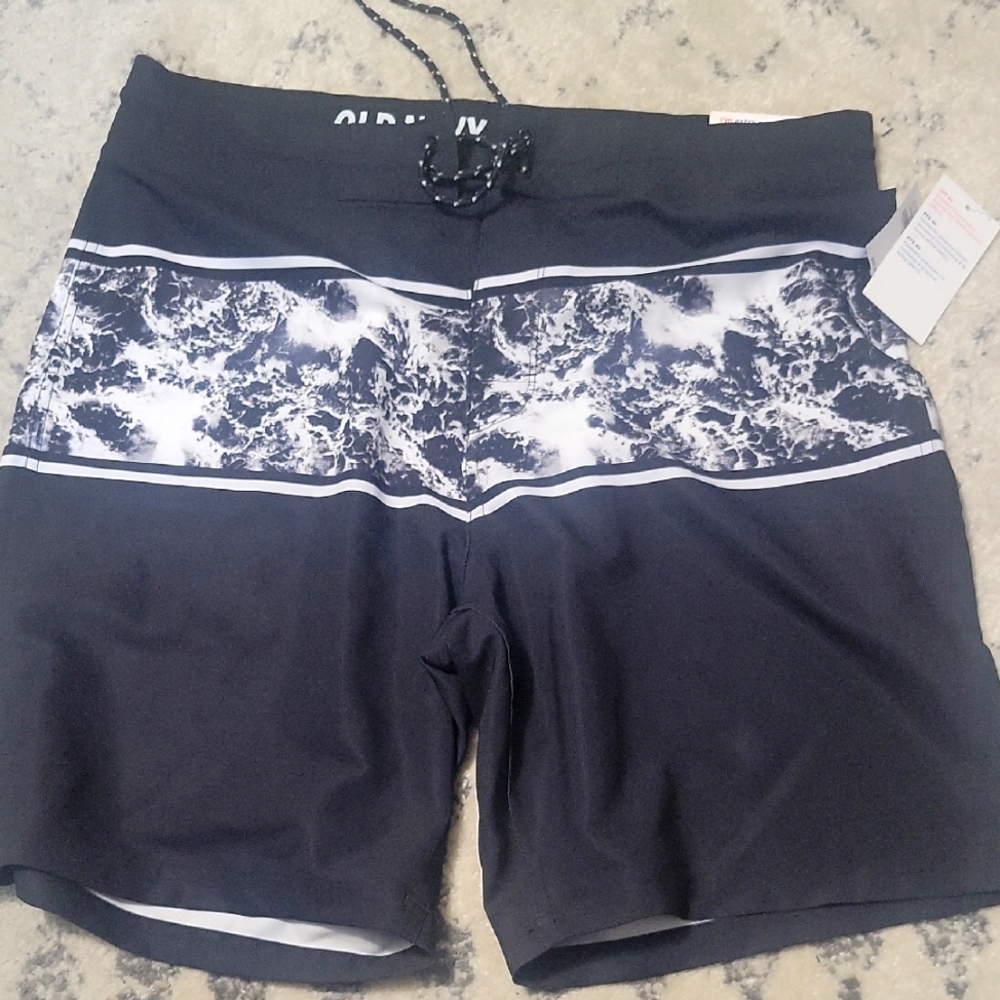 Black and White Swim Shorts